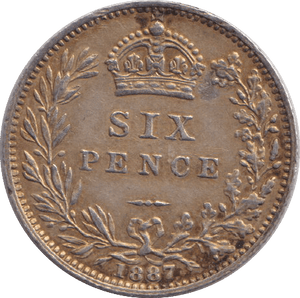 1887 SIXPENCE ( GVF ) - SIXPENCE - Cambridgeshire Coins
