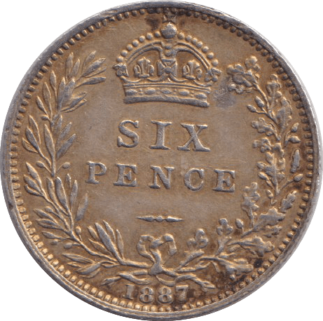 1887 SIXPENCE ( GVF ) - SIXPENCE - Cambridgeshire Coins