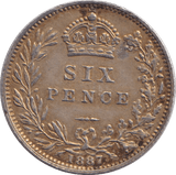 1887 SIXPENCE ( GVF ) - SIXPENCE - Cambridgeshire Coins