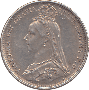 1887 SIXPENCE ( GVF ) - SIXPENCE - Cambridgeshire Coins