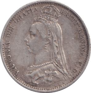 1887 SIXPENCE ( GVF ) - SIXPENCE - Cambridgeshire Coins
