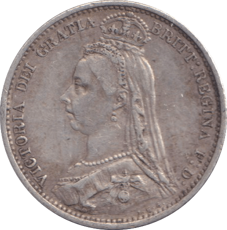 1887 SIXPENCE ( GVF ) - SIXPENCE - Cambridgeshire Coins