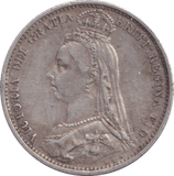 1887 SIXPENCE ( GVF ) - SIXPENCE - Cambridgeshire Coins