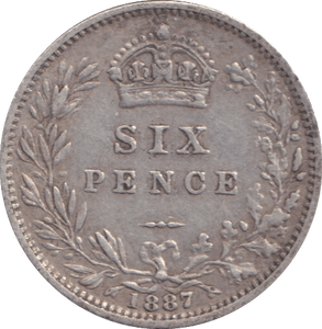 1887 SIXPENCE ( GVF ) - SIXPENCE - Cambridgeshire Coins
