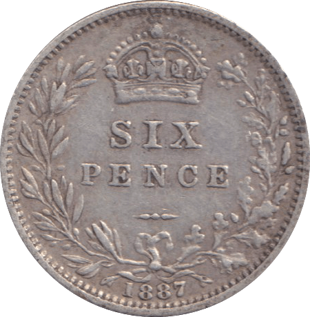 1887 SIXPENCE ( GVF ) - SIXPENCE - Cambridgeshire Coins