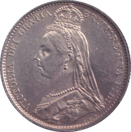 1887 SIXPENCE ( GVF ) - SIXPENCE - Cambridgeshire Coins