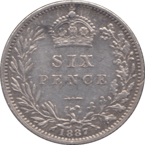 1887 SIXPENCE ( GVF ) - SIXPENCE - Cambridgeshire Coins