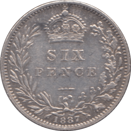 1887 SIXPENCE ( GVF ) - SIXPENCE - Cambridgeshire Coins