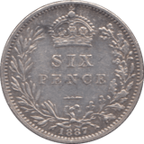 1887 SIXPENCE ( GVF ) - SIXPENCE - Cambridgeshire Coins