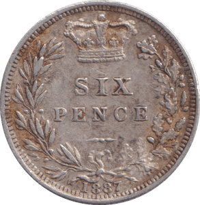 1887 SIXPENCE ( GVF ) - SIXPENCE - Cambridgeshire Coins