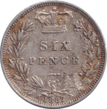 1887 SIXPENCE ( GVF ) - SIXPENCE - Cambridgeshire Coins