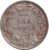 1887 SIXPENCE ( GVF ) - SIXPENCE - Cambridgeshire Coins
