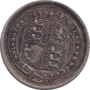 1887 SIXPENCE ( GVF ) - SIXPENCE - Cambridgeshire Coins