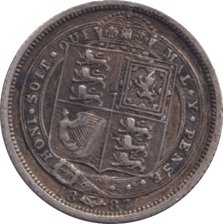 1887 SIXPENCE ( GVF ) - SIXPENCE - Cambridgeshire Coins