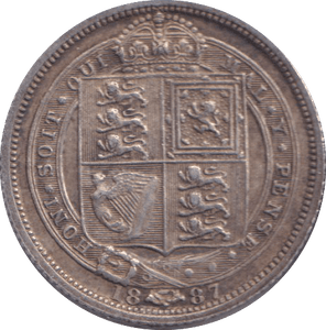 1887 SIXPENCE ( GVF ) - SIXPENCE - Cambridgeshire Coins