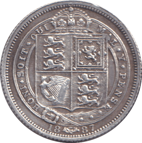 1887 SIXPENCE ( GVF ) - SIXPENCE - Cambridgeshire Coins