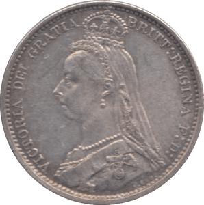 1887 SIXPENCE ( GVF ) - SIXPENCE - Cambridgeshire Coins