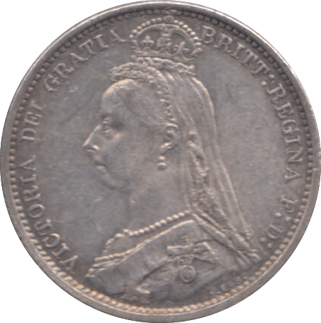 1887 SIXPENCE ( GVF ) - SIXPENCE - Cambridgeshire Coins
