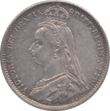 1887 SIXPENCE ( GVF ) - SIXPENCE - Cambridgeshire Coins