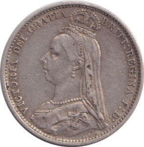 1887 SIXPENCE ( GVF ) - SIXPENCE - Cambridgeshire Coins