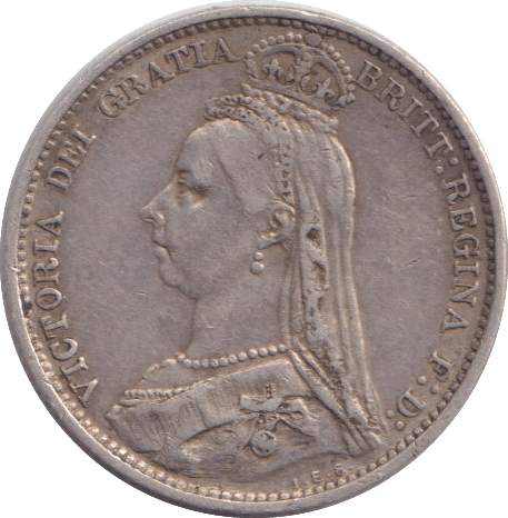 1887 SIXPENCE ( GVF ) - SIXPENCE - Cambridgeshire Coins