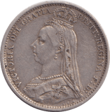 1887 SIXPENCE ( GVF ) - SIXPENCE - Cambridgeshire Coins