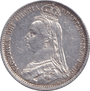 1887 SIXPENCE ( GVF ) - SIXPENCE - Cambridgeshire Coins