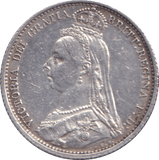 1887 SIXPENCE ( GVF ) - SIXPENCE - Cambridgeshire Coins