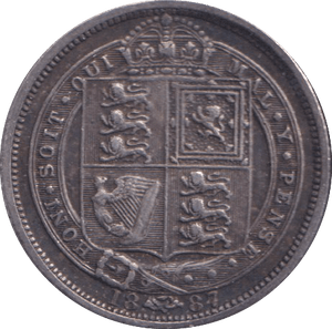 1887 SIXPENCE ( GVF ) - SIXPENCE - Cambridgeshire Coins