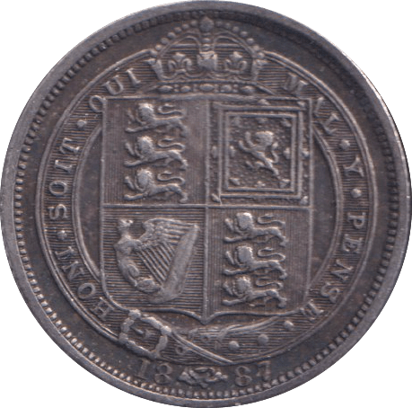 1887 SIXPENCE ( GVF ) - SIXPENCE - Cambridgeshire Coins