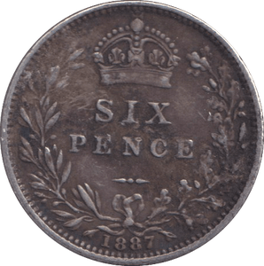 1887 SIXPENCE ( GVF ) - SIXPENCE - Cambridgeshire Coins