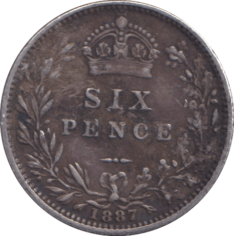 1887 SIXPENCE ( GVF ) - SIXPENCE - Cambridgeshire Coins