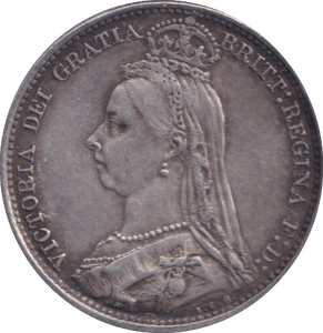 1887 SIXPENCE ( GVF ) - SIXPENCE - Cambridgeshire Coins