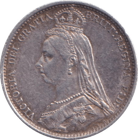 1887 SIXPENCE ( GVF ) - SIXPENCE - Cambridgeshire Coins