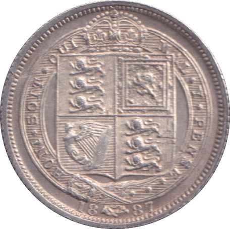 1887 SIXPENCE ( GVF ) - SIXPENCE - Cambridgeshire Coins
