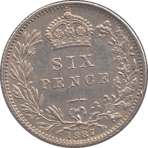 1887 SIXPENCE ( GVF ) - SIXPENCE - Cambridgeshire Coins