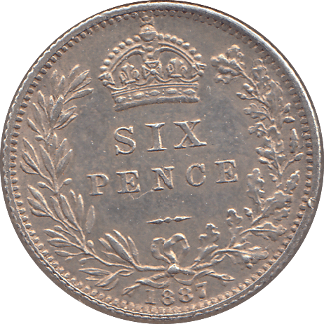 1887 SIXPENCE ( GVF ) - SIXPENCE - Cambridgeshire Coins