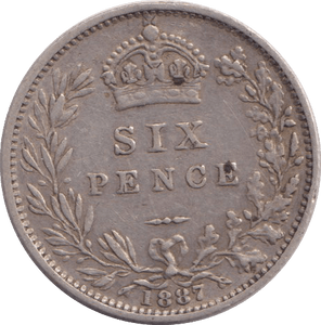1887 SIXPENCE ( GVF ) - SIXPENCE - Cambridgeshire Coins