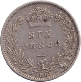 1887 SIXPENCE ( GVF ) - SIXPENCE - Cambridgeshire Coins