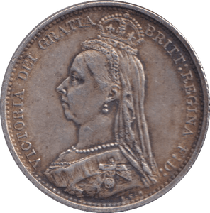 1887 SIXPENCE ( GVF ) - SIXPENCE - Cambridgeshire Coins