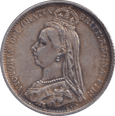 1887 SIXPENCE ( GVF ) - SIXPENCE - Cambridgeshire Coins