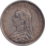 1887 SIXPENCE ( GVF ) - SIXPENCE - Cambridgeshire Coins