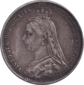 1887 SIXPENCE ( GVF ) - SIXPENCE - Cambridgeshire Coins