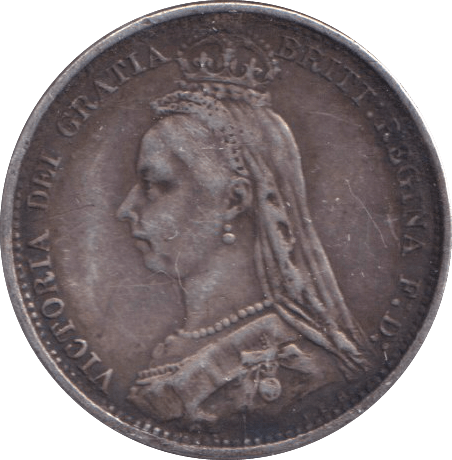 1887 SIXPENCE ( GVF ) - SIXPENCE - Cambridgeshire Coins