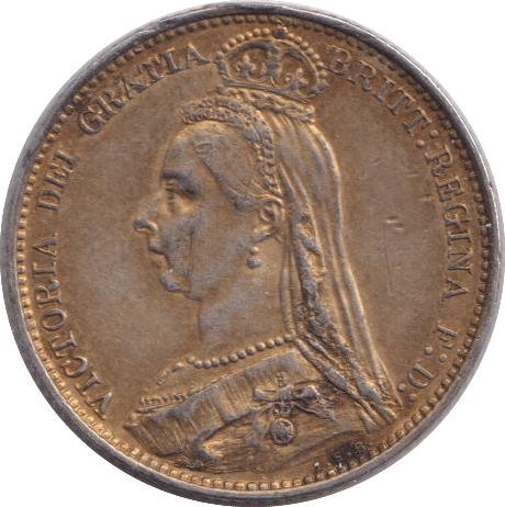 1887 SIXPENCE ( GVF ) - SIXPENCE - Cambridgeshire Coins