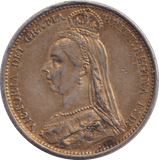 1887 SIXPENCE ( GVF ) - SIXPENCE - Cambridgeshire Coins