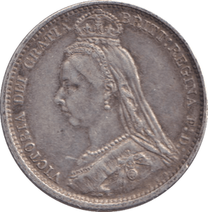 1887 SIXPENCE ( GVF ) - SIXPENCE - Cambridgeshire Coins