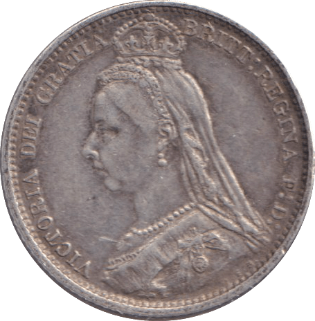 1887 SIXPENCE ( GVF ) - SIXPENCE - Cambridgeshire Coins
