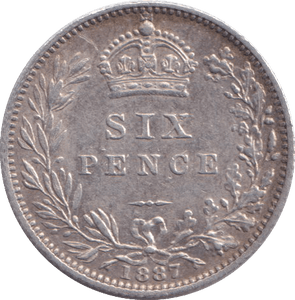 1887 SIXPENCE ( GVF ) - SIXPENCE - Cambridgeshire Coins