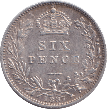 1887 SIXPENCE ( GVF ) - SIXPENCE - Cambridgeshire Coins